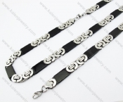 Half Black Plating Necklace & Bracelet Jewelry Set - KJS380027