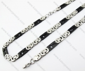 Half Black Plating Necklace & Bracelet Jewelry Set - KJS380032