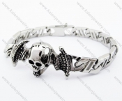 Stainless Steel Bat Skull Bracelet - KJB370003