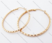 Stainless Steel Rose Gold Line Earrings - KJE050940