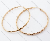 Rose Gold Stainless Steel Line Earrings - KJE050948