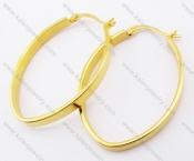 Gold Plating Stainless Steel Line Earrings - KJE050951