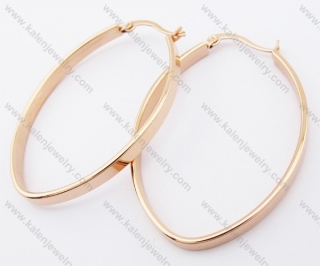 Gold Stainless Steel Line Earrings - KJE050953