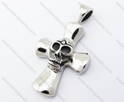 Stainless Steel Skull Cross Pendant - KJP370051
