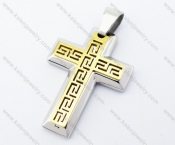 Gold Plating Stainless Steel Cross Pendant - KJP051162
