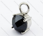 Stainless Steel Black Stone Pendant - KJP010089