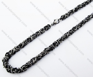 500 × 7  mm Black Stainless Steel Biker Necklace - KJN370004