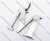 Stainless Steel Letter M Pendant - KJP140130