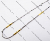 555×4mm Two-tone Half Gold Plating Small Necklace - KJN150162