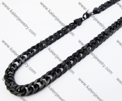 10mm Wide Stainless Steel Black Necklace KJN200071