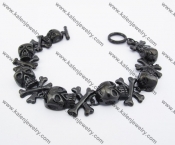 Stainless Steel Black Death Head Skull Bracelet KJB170107
