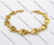Stainless Steel Gold Skull Bracelet KJB170108