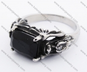 Stainless Steel Inlay Black Stone Dragon Ring KJR370092