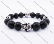 Stainless Steel Skull Black Beads Bracelet KJB170122