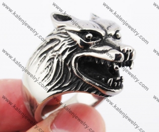 Stainless Steel Wolf Ring KJR370114