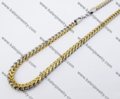 605×6mm Stainless Steel Half Gold Necklace KJN100058