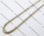 610×4mm Stainless Steel Half Gold Necklace KJN100059