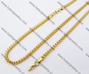 Gold Plating Necklace & Bracelet Steel Jewelry Set KJS100054