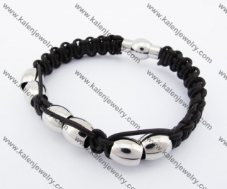 Stainless Steel Leather Bracelet  KJB030142