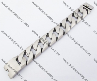 Big & Heavy Stainless Steel Hairlined Casting Bracelet KJB170133