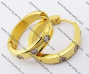 Gold Plating Stainless Steel Earrings KJE050985