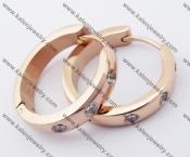 Rose Gold Stainless Steel Rhinestones Earrings KJE050987
