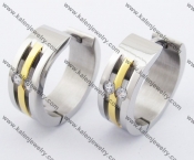 Stainless Steel Stone Earrings KJE050989