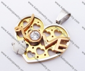 Stainless Steel Rose Gold Heart Pendant KJP051185