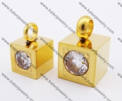 Stainless Steel Gold Plating Inlay Stone Couple Pendants KJP051206
