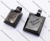 Stainless Steel Black Plating Couple Pendants KJP051209