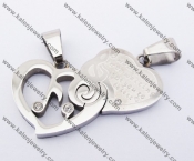 Stainless Steel Heart Couple Pendants KJP051214