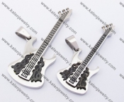 Black Stainless Steel Guitar Couple Pendants KJP051225