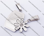 Stainless Steel Flower Couple Pendants KJP140144