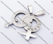 Stainless Steel Male and female symbols Couple Pendants KJP140150