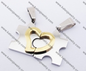 Jigsaw Puzzle & Heart Couple Pendants KJP140154