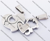 Stainless Steel Heart & Cute Baby Couple Pendants KJP140166