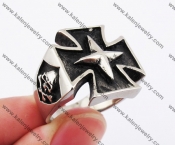 Stainless Steel Iron Cross Ring KJR370160