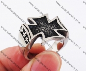 Stainless Steel Iron Cross Ring KJR370163
