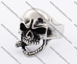 Stainless Steel Skull Ring KJR370170