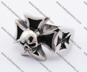 Stainless Steel Skull Iron Cross Ring KJR370176