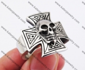 Stainless Steel Skull Iron Cross Ring KJR370207