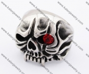 Stainless Steel Red Eyes Vampire Skull Ring KJR370216