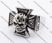Stainless Steel Iron Cross Skull Ring KJR370221