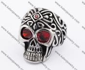 Stainless Steel Red Eyes Skull Ring KJR370222