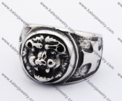 Stainless Steel Iron Cross Lion Ring KJR370245