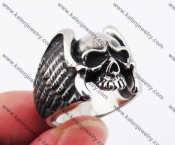 Stainless Steel Wings Skull Ring KJR370255