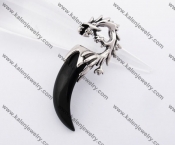 Stainless Steel Black Agate Dragon Claw Pendant KJP090439