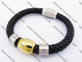 Stainless Steel Leather Bracelet KJB510002