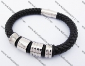 Stainless Steel Leather Bracelet KJB510004