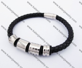 Stainless Steel Leather Bracelet KJB510011